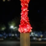Red glass sculpture by Dale Chihuly