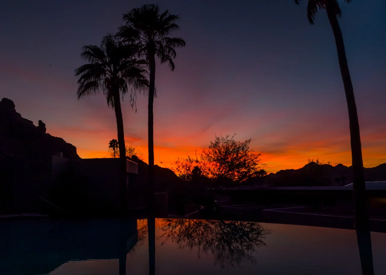 Sunset over Infinity Pool at Sanctuary Resort & Spa